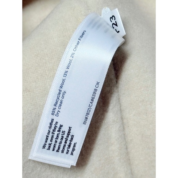 EILEEN FISHER Doubleface Wool Cloud Hooded Coat Women's XS Almond Color - Picture 6 of 6